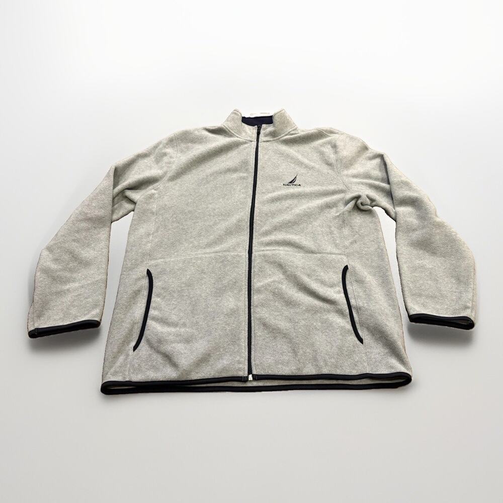 Nautica Mens Gray Nautex Fleece Full Zip Jacket Size XXL 2XL NWT $70